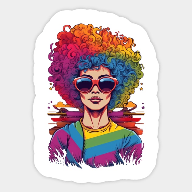 Colourful Woman design for Pride Month: celebrate diversity and acceptance. Sticker by MLArtifex